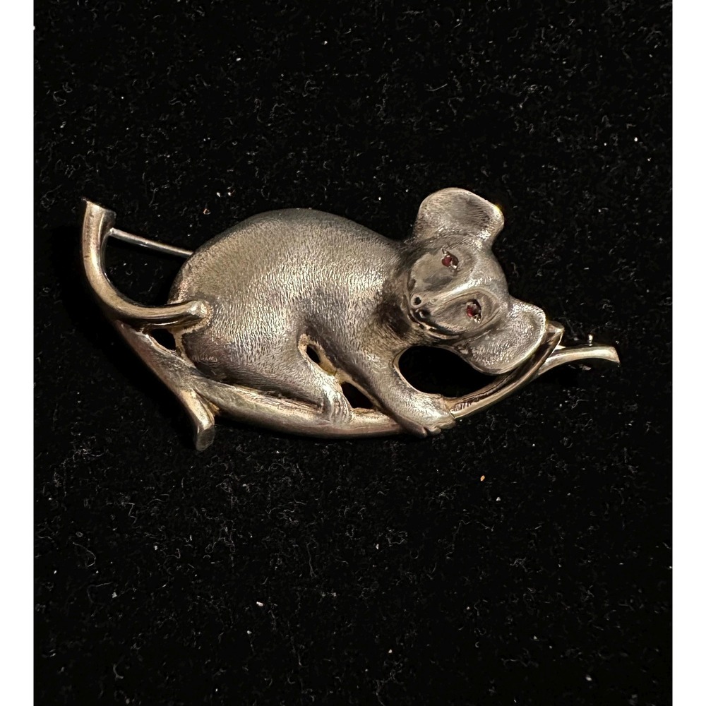 Hand Made Sterling Silver Koala Bear Pin Signed